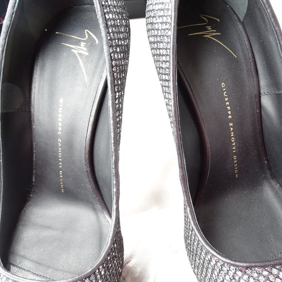 GIUSEPPE ZANOTTI Sharon 105 Glitter Peep Toe Pumps - Picture 8 of 15